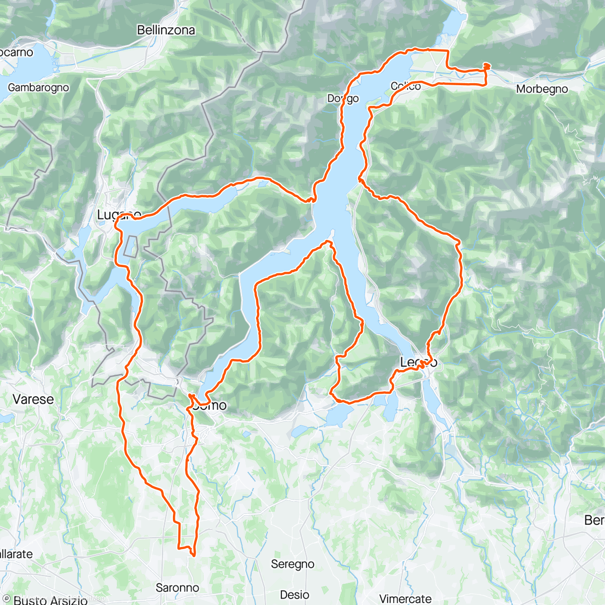 Map of the activity, Rando ride Passolento (Across the Border)