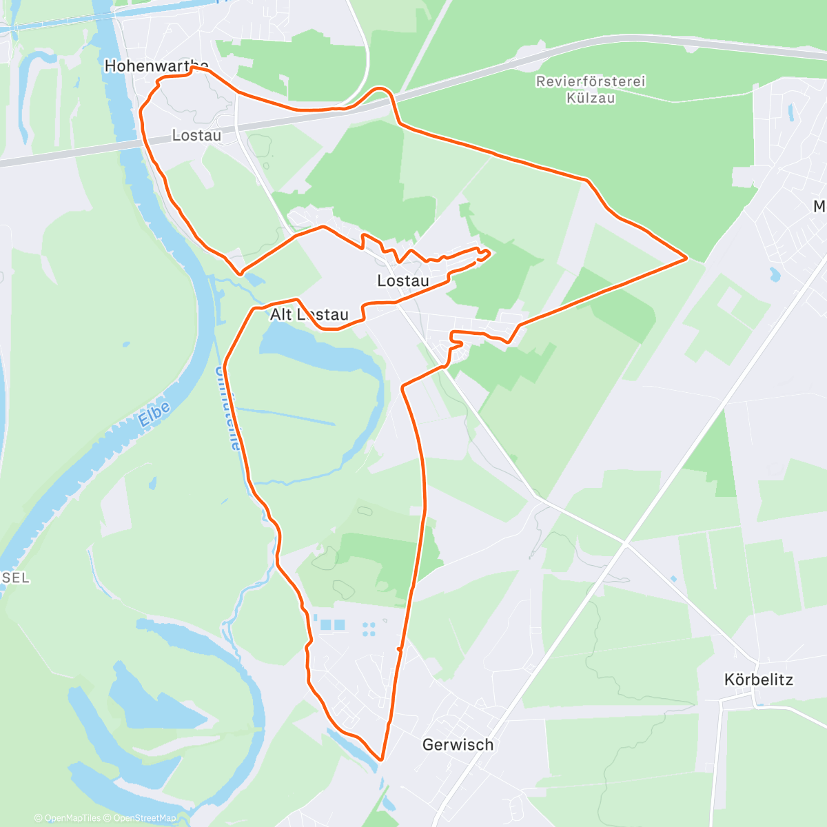 Карта физической активности (Lauf am Nachmittag)