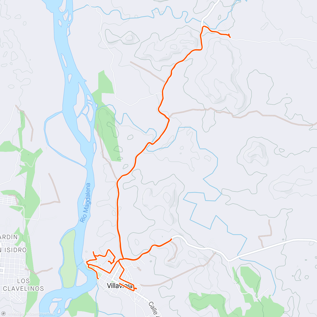 Mapa de la actividad, Vuelta ciclista por la tarde