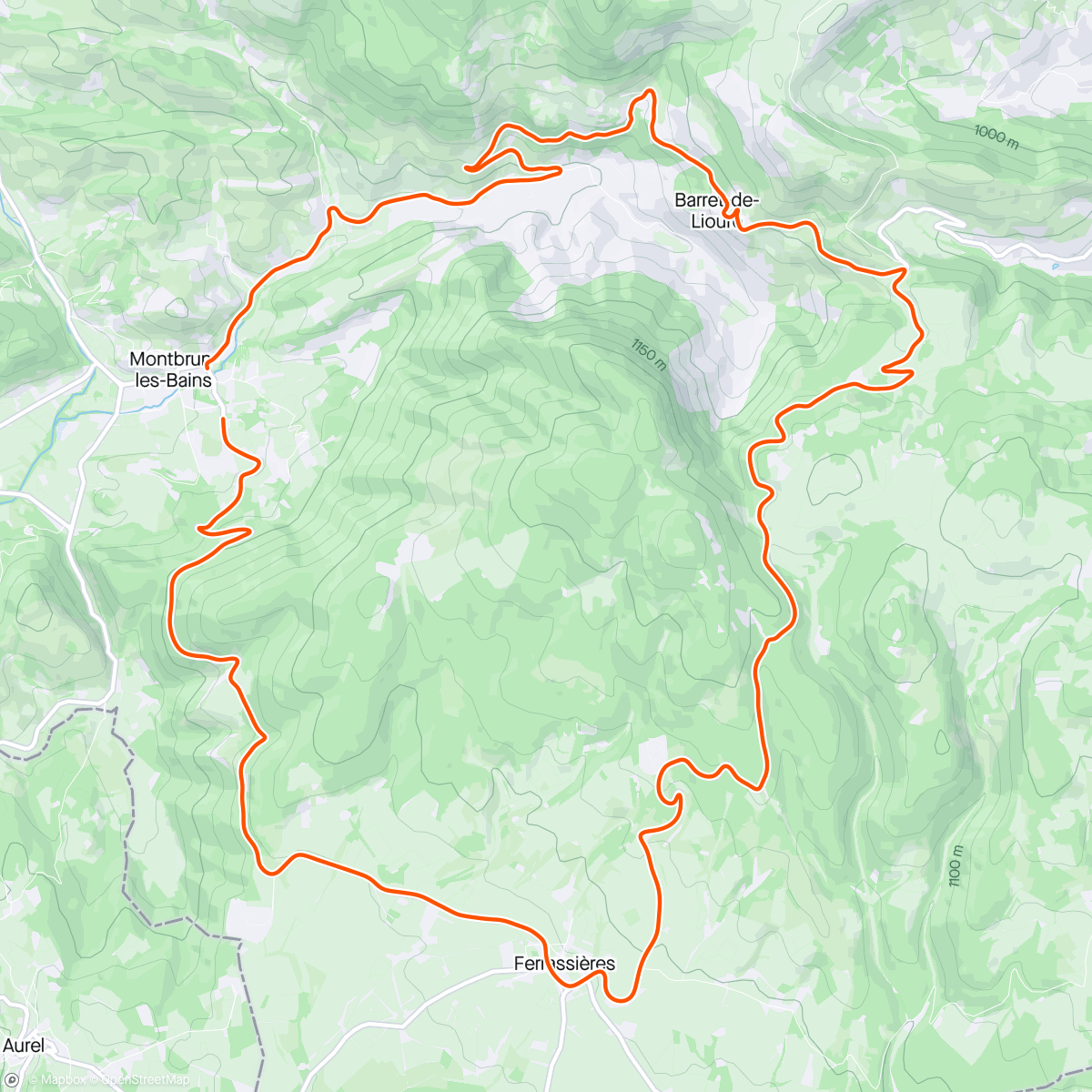 Mapa da atividade, Provence - Col de l’Homme Mort, Montbrun-les-Bains