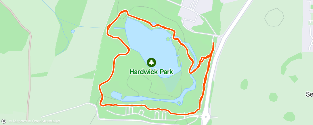 Map of the activity, Sedgefield park run
