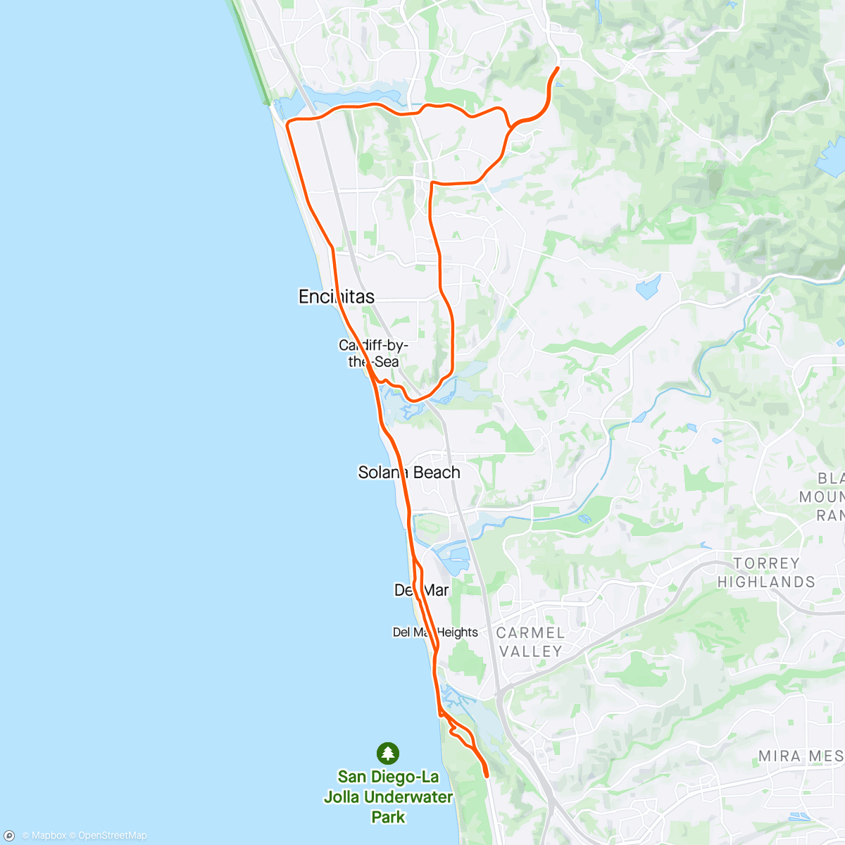 Map of the activity, Coastal ride avoiding the heat - I'm a delicate flower 🌻