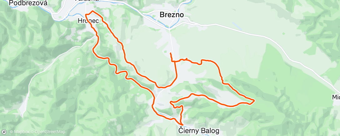 Map of the activity, Afternoon Mountain Bike Ride