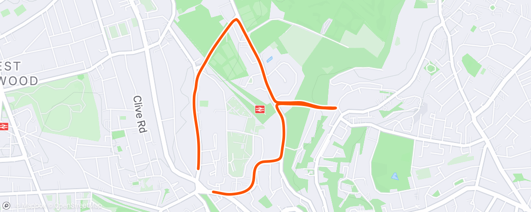 Map of the activity, Evening Run