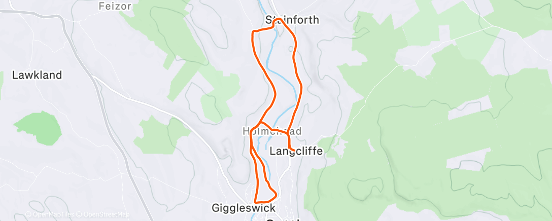 Map of the activity, Afternoon Run