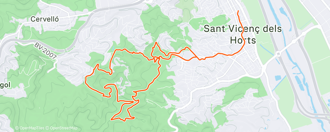 Map of the activity, Carrera de montaña matutina