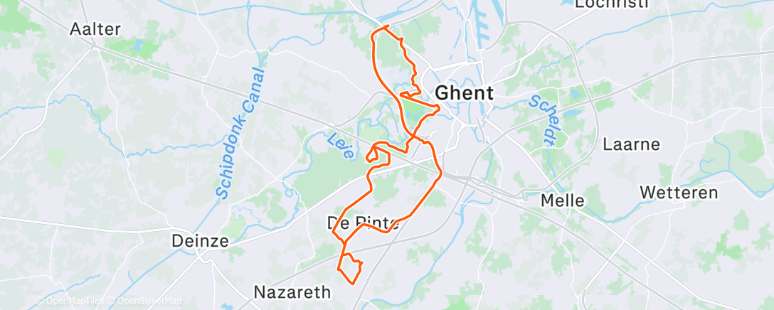 Map of the activity, Morning Ride