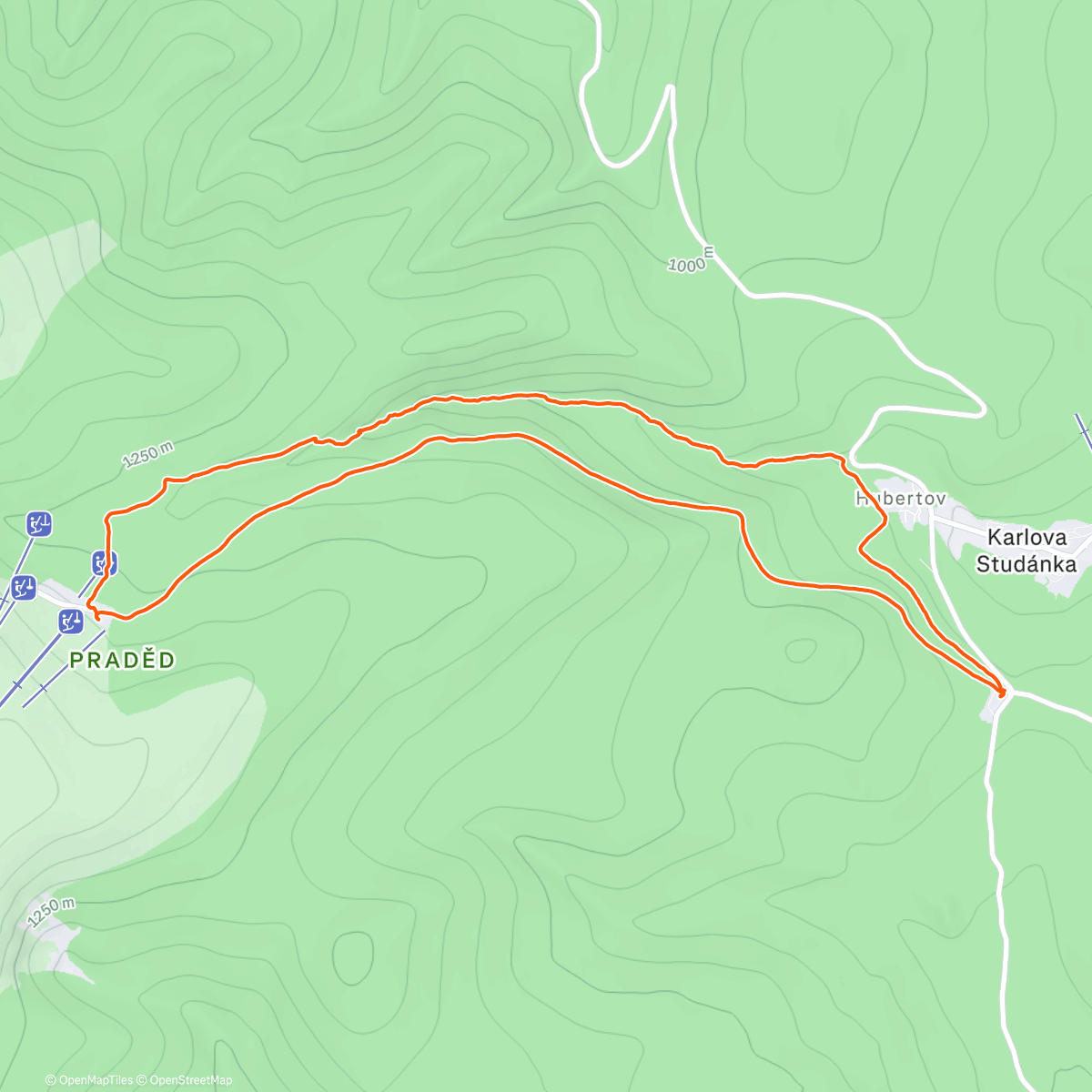 Map of the activity, Dolinka Białej Opawy
