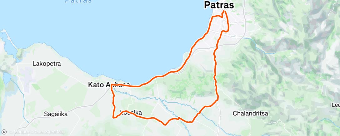Map of the activity, Evening Ride