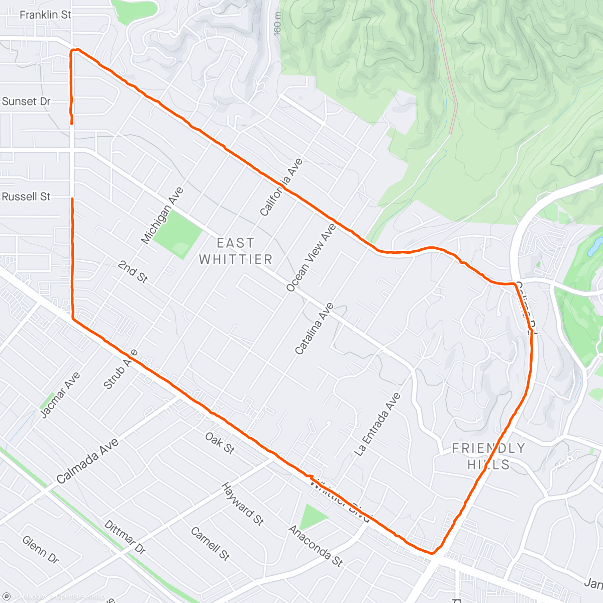Map of the activity, Morning Run with Pops