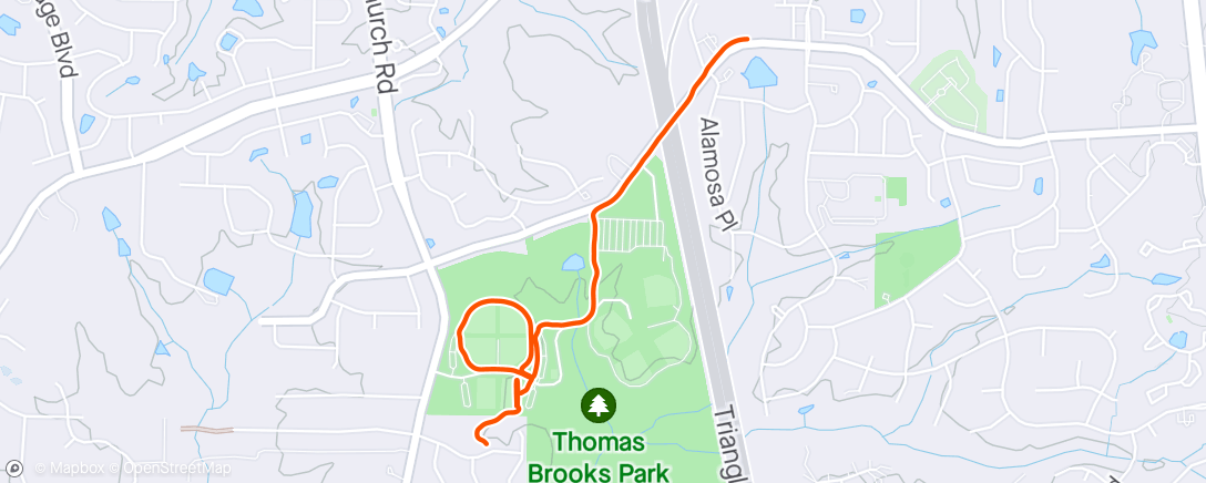 Map of the activity, Jog + Turf Strides