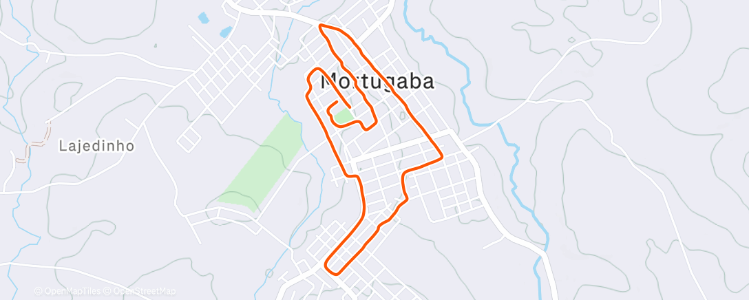 Map of the activity, Corrida treino. Mortugaba Speed Run.