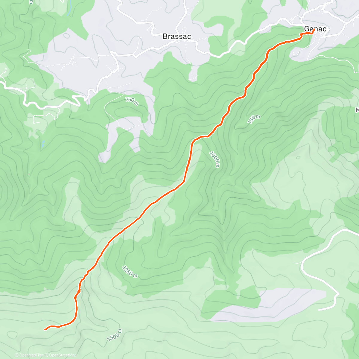 Карта физической активности (Trail le matin)