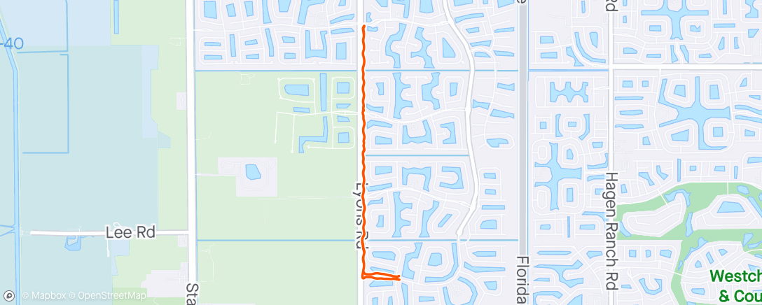 Map of the activity, Afternoon Run - Flat Florida Edition