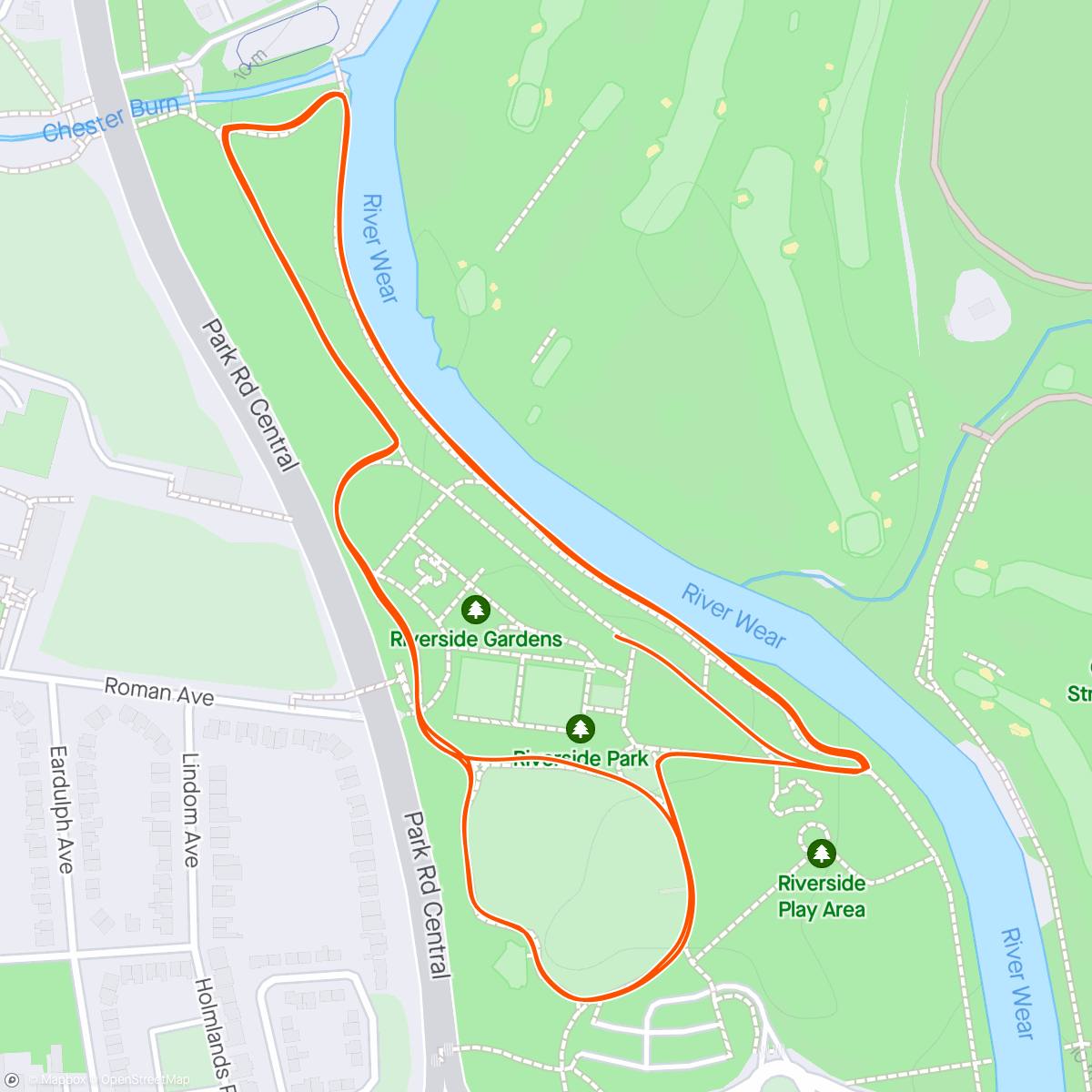 Map of the activity, #141 Chester-Le-Street Parkrun with Ben - Parkrun PB 20:49 🏅