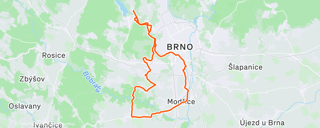 Map of the activity, Afternoon Ride
