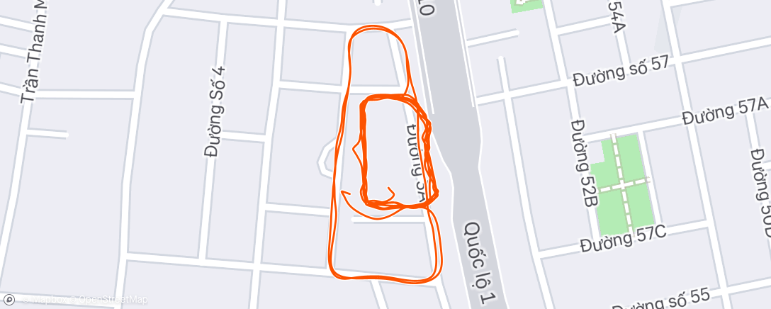 Map of the activity, Afternoon Run