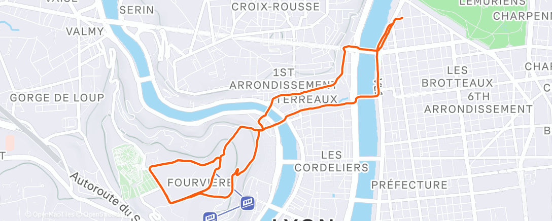 Map of the activity, Course à pied le midi 🔉