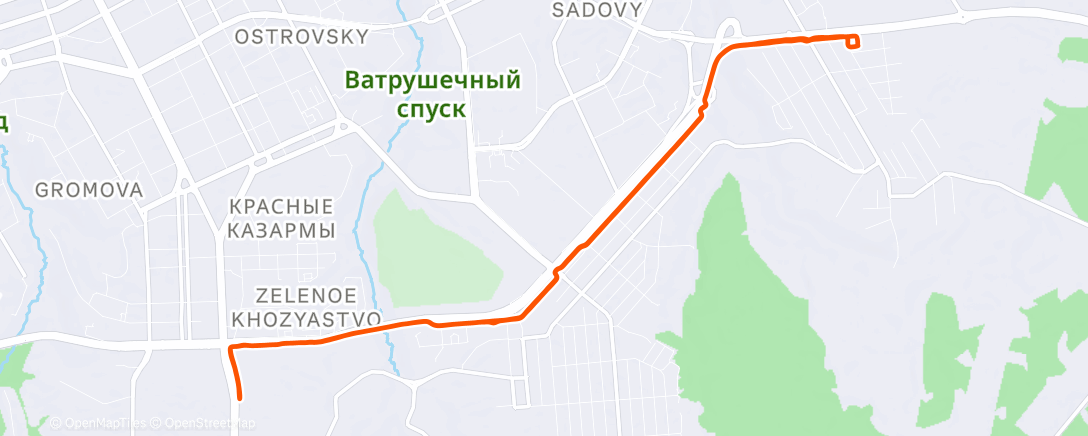 Map of the activity, Afternoon Run