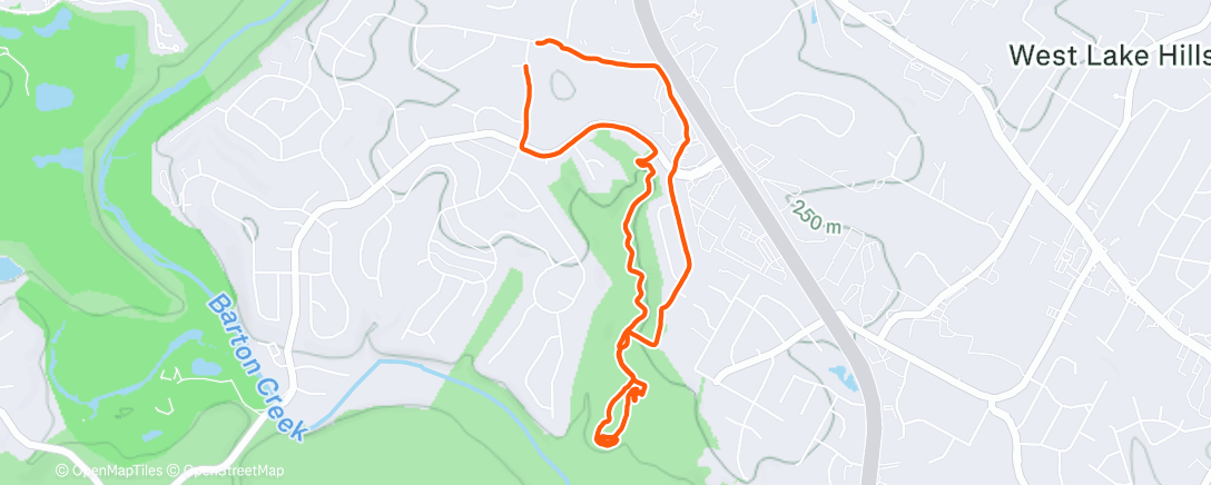 Map of the activity, Afternoon Trail Run