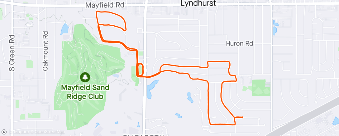 Map of the activity, Evening Run