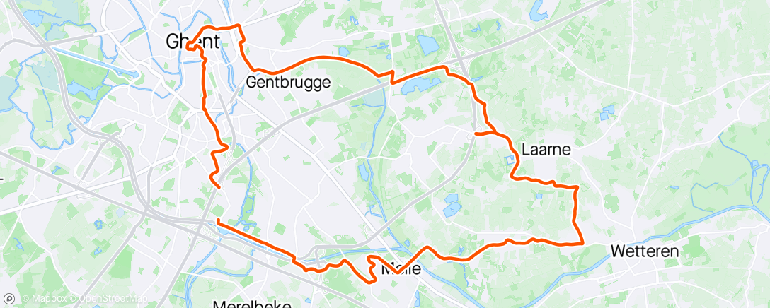 Map of the activity, Ghent biketouring