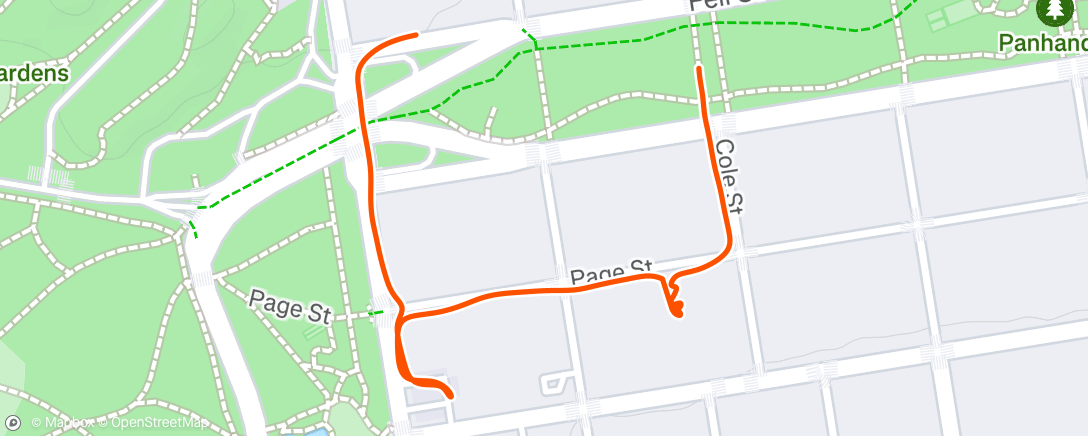 Map of the activity, Afternoon Run