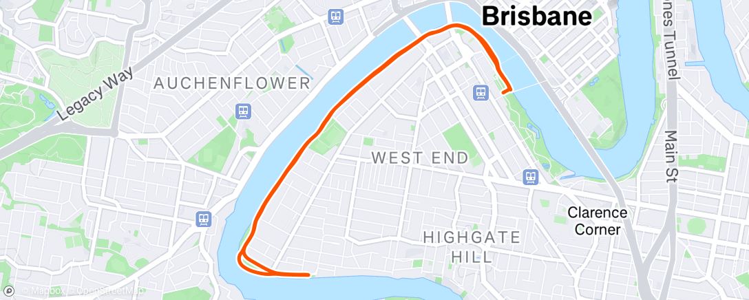 Map of the activity, Afternoon Run