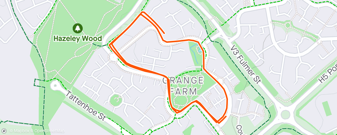 Map of the activity, Morning Run