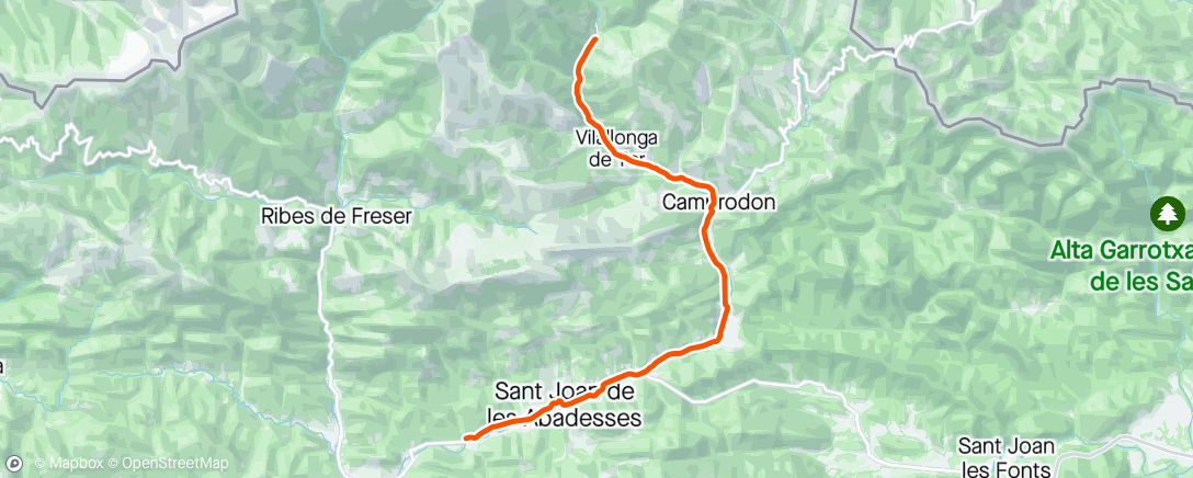 Map of the activity, Entreno