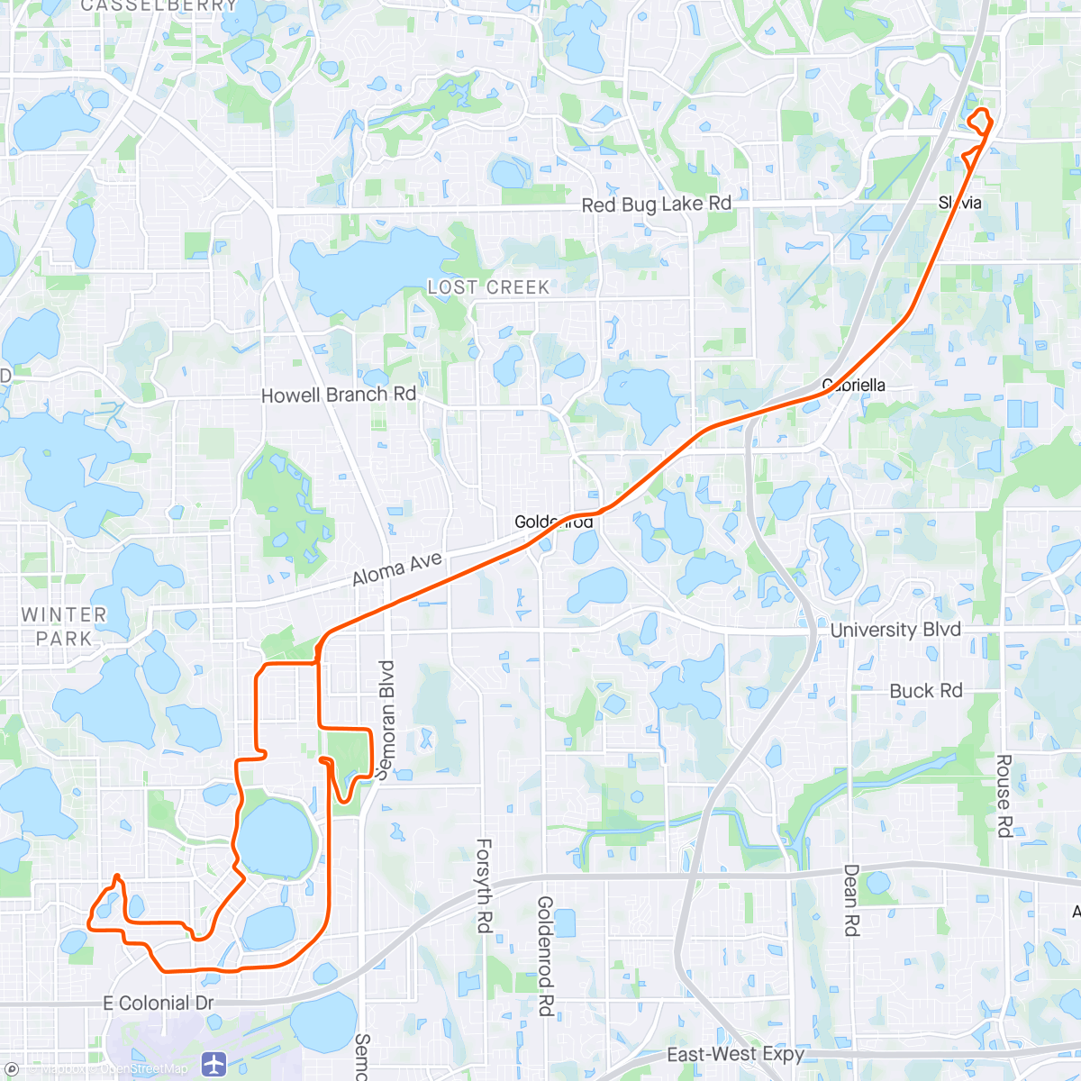 Map of the activity, Casual Tuesday Ride