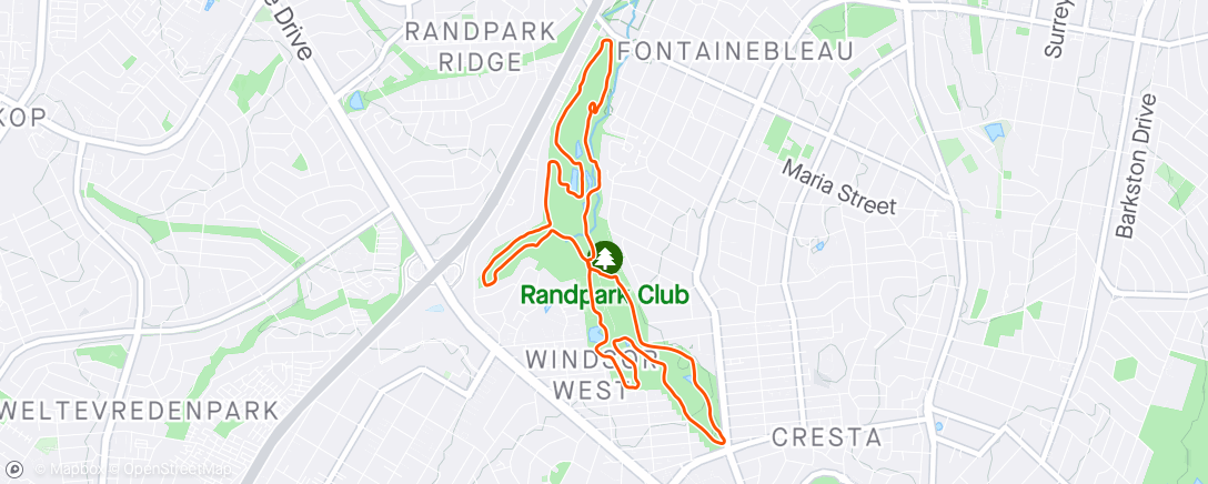 Map of the activity, Run the Greens -Randpark
