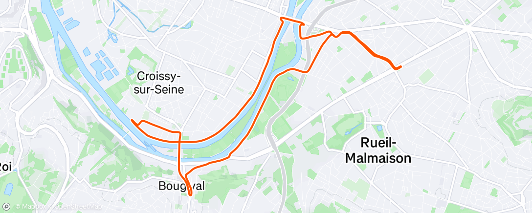 Map of the activity, Course à pied le matin