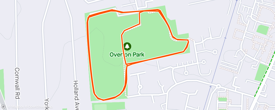 Map of the activity, 8% of a marathon