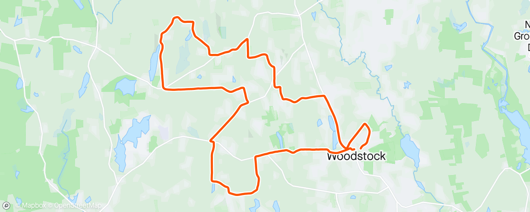 Map of the activity, Group gravel ride.