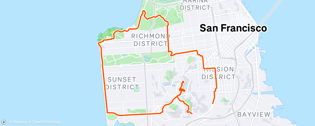 Map of the activity, Lunch Ride