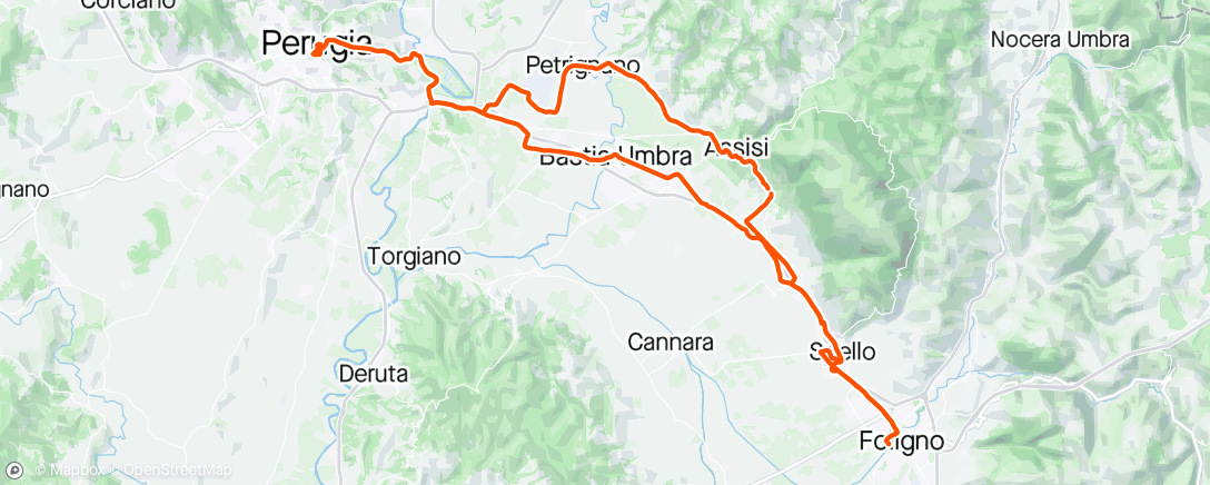 Map of the activity, Recon ITT Foligno - Perugia