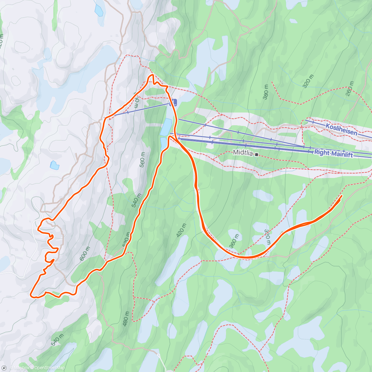 Map of the activity, Morning Backcountry Ski litta topptur 😎