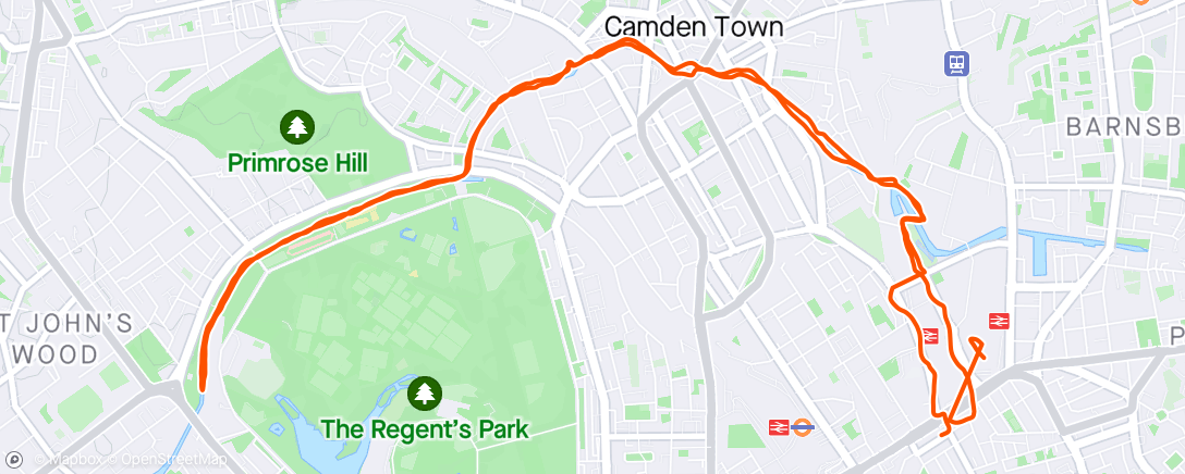 Map of the activity, London Run