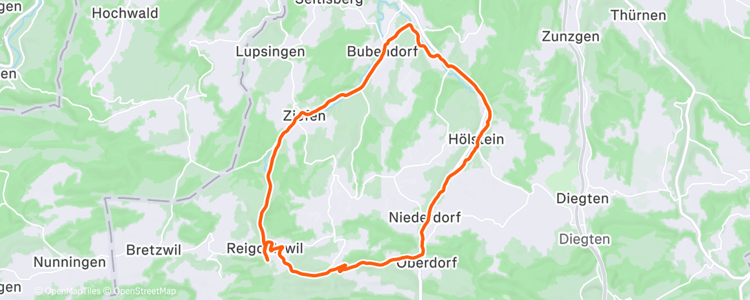 Map of the activity, Afternoon Ride