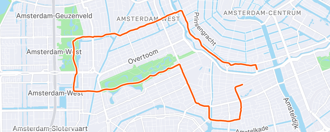 Map of the activity, Evening Run