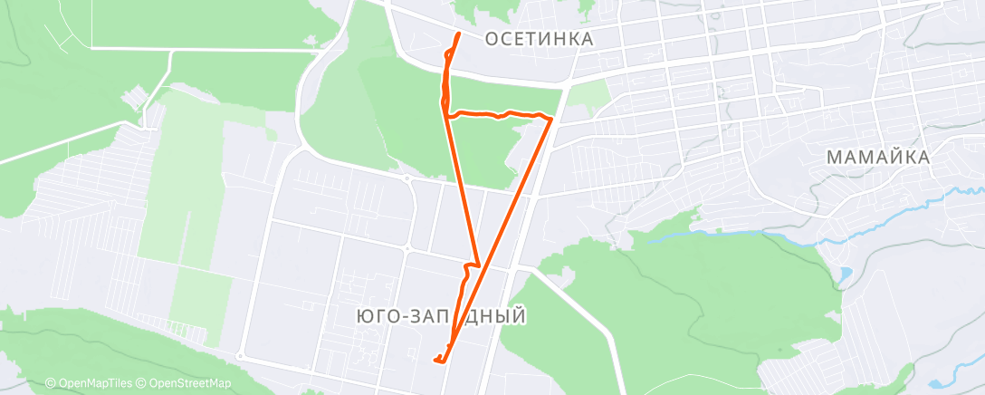 Map of the activity, Утренний забег