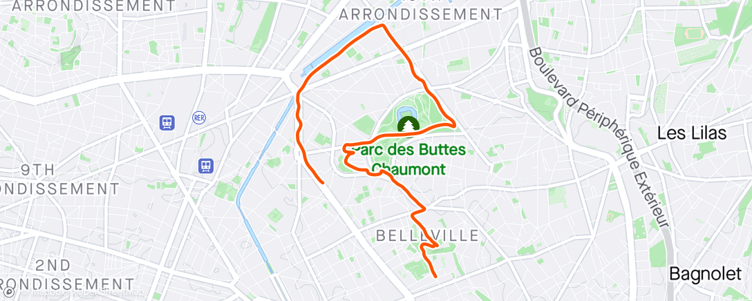 Map of the activity, Run culturel Parisien 👯‍♀️