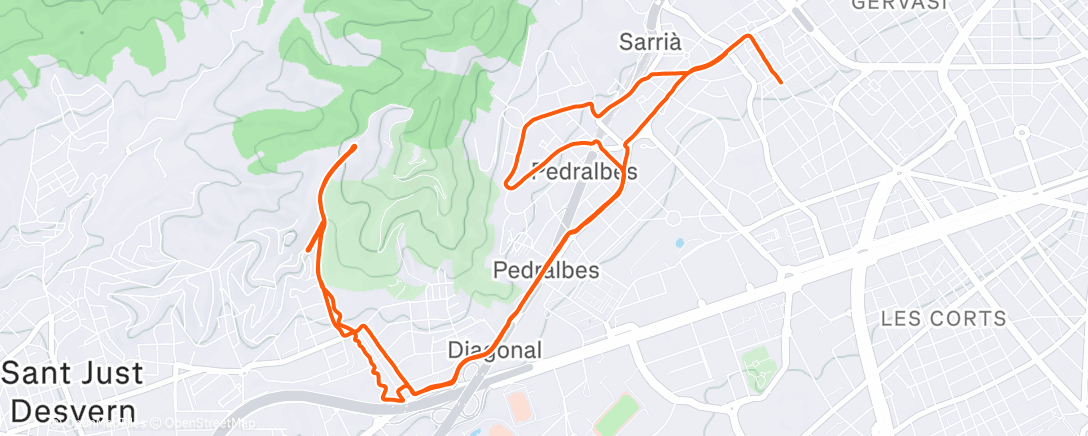 Map of the activity, Carrera de tarde