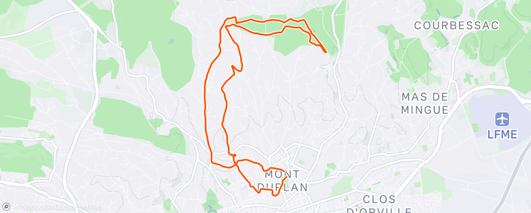 Map of the activity, Trail le matin à la cool