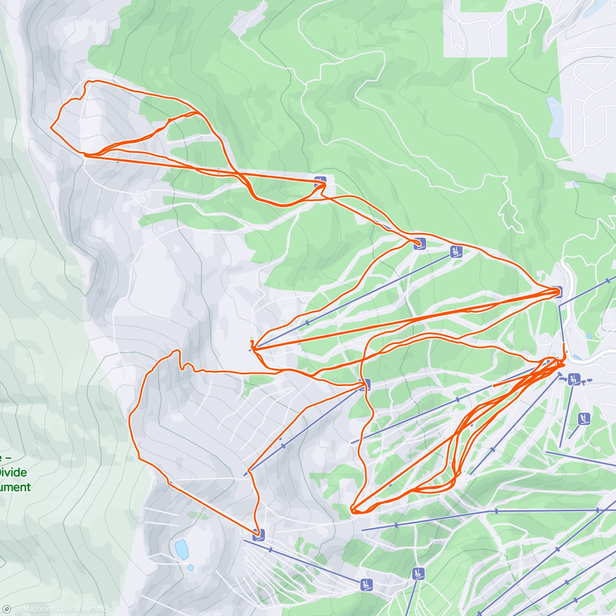 Map of the activity, Sun and nice soft snow the only way to go.
