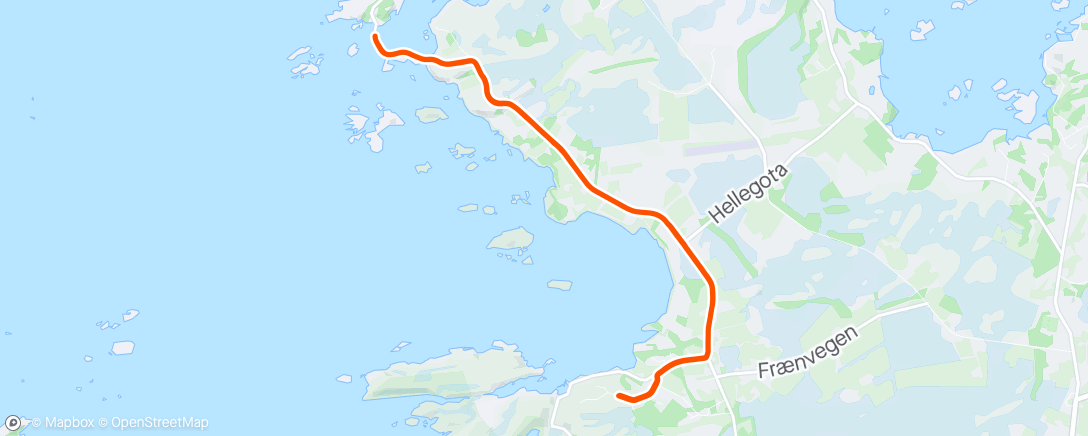 Map of the activity, Afternoon Run med Synnøve og Sigurd på sykkel