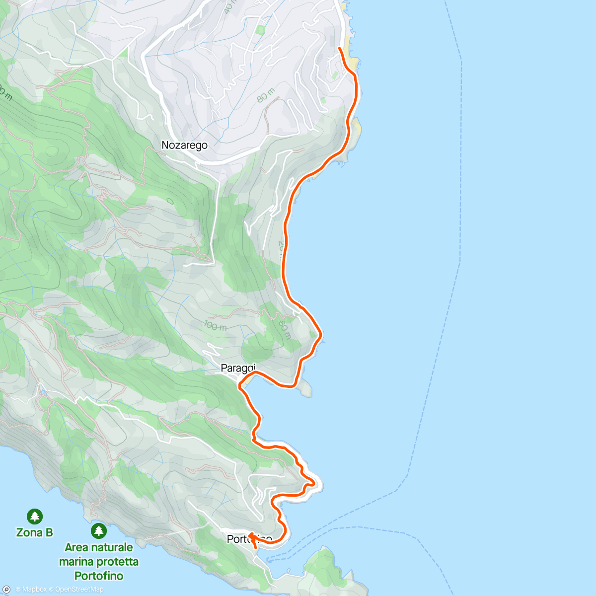 Map of the activity, Avanti e indietro S.Margherita Ligure - Portofino
