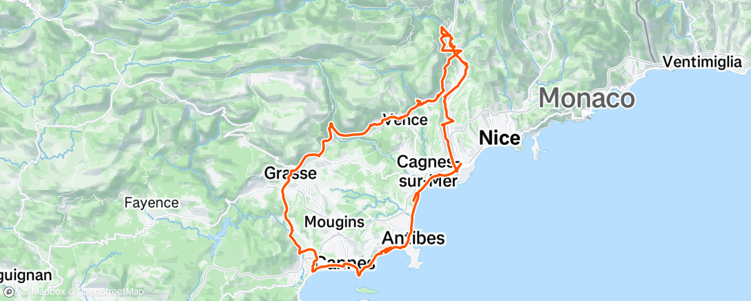 Map of the activity, Vélo du matin