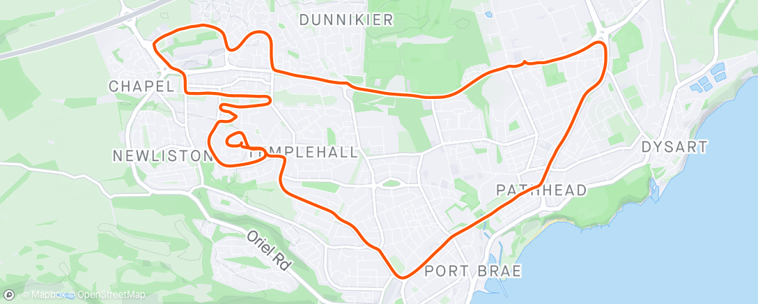 Map of the activity, Afternoon Run